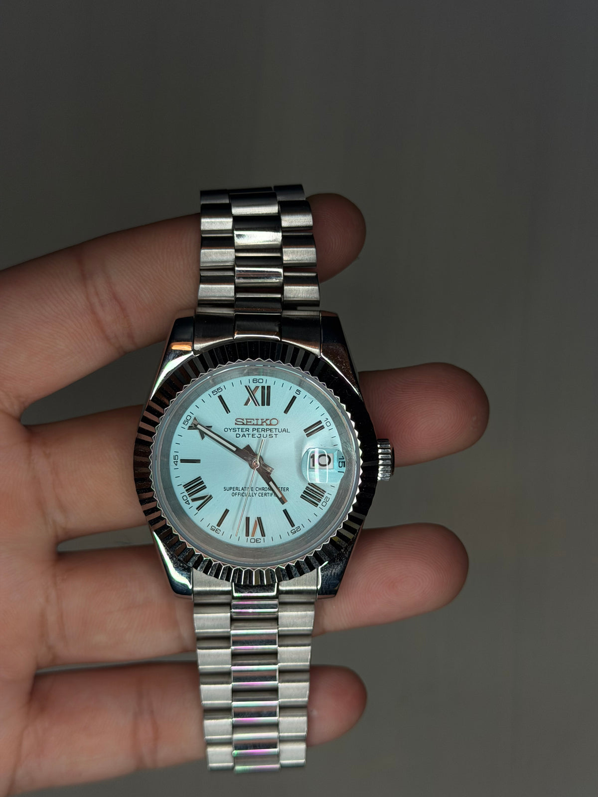 Seiko Baby Blue Roman Dial Datejust