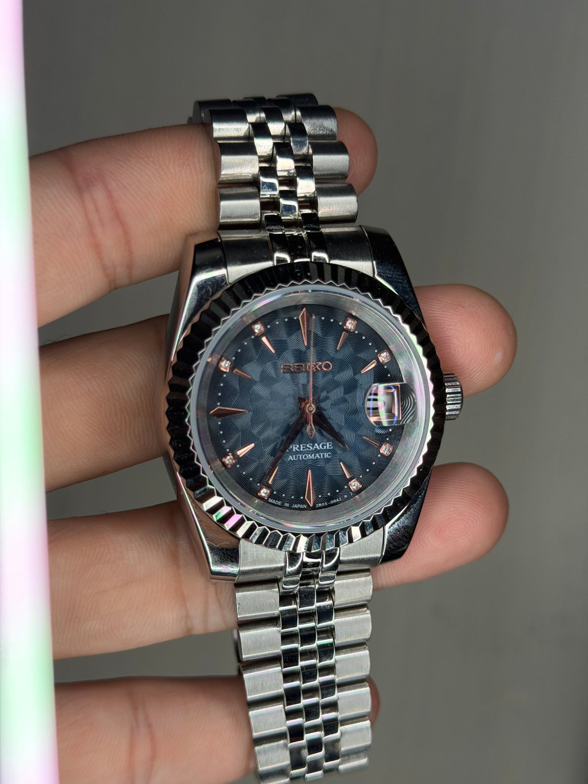 Seiko Blue Presage (Rose Indices) Datejust
