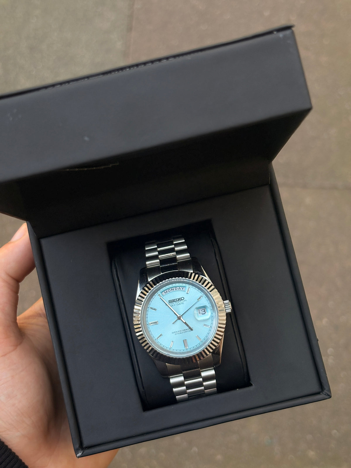 Seiko Ice Blue Diamond Day-Date