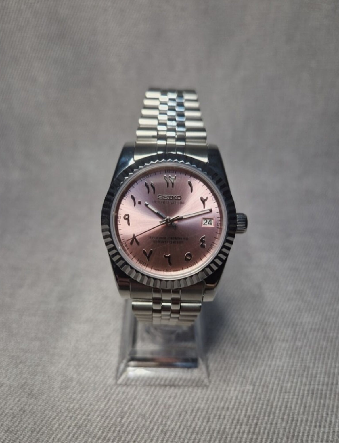 Seiko Pink Arabic Dial Datejust
