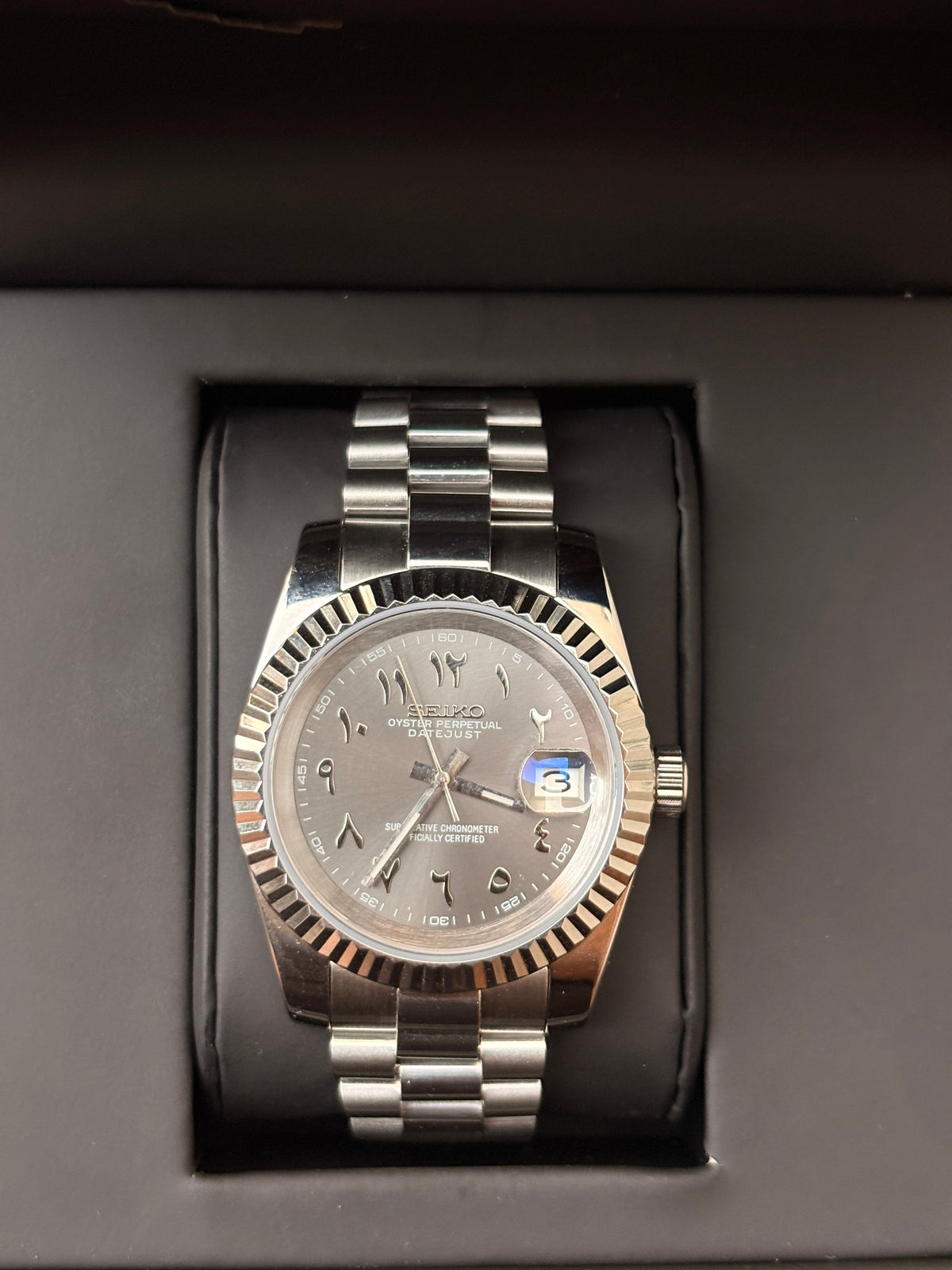 Seiko Grey Arabic Dial Datejust