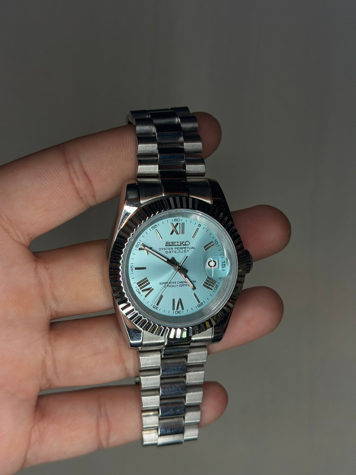 Seiko Baby Blue Roman Dial Datejust