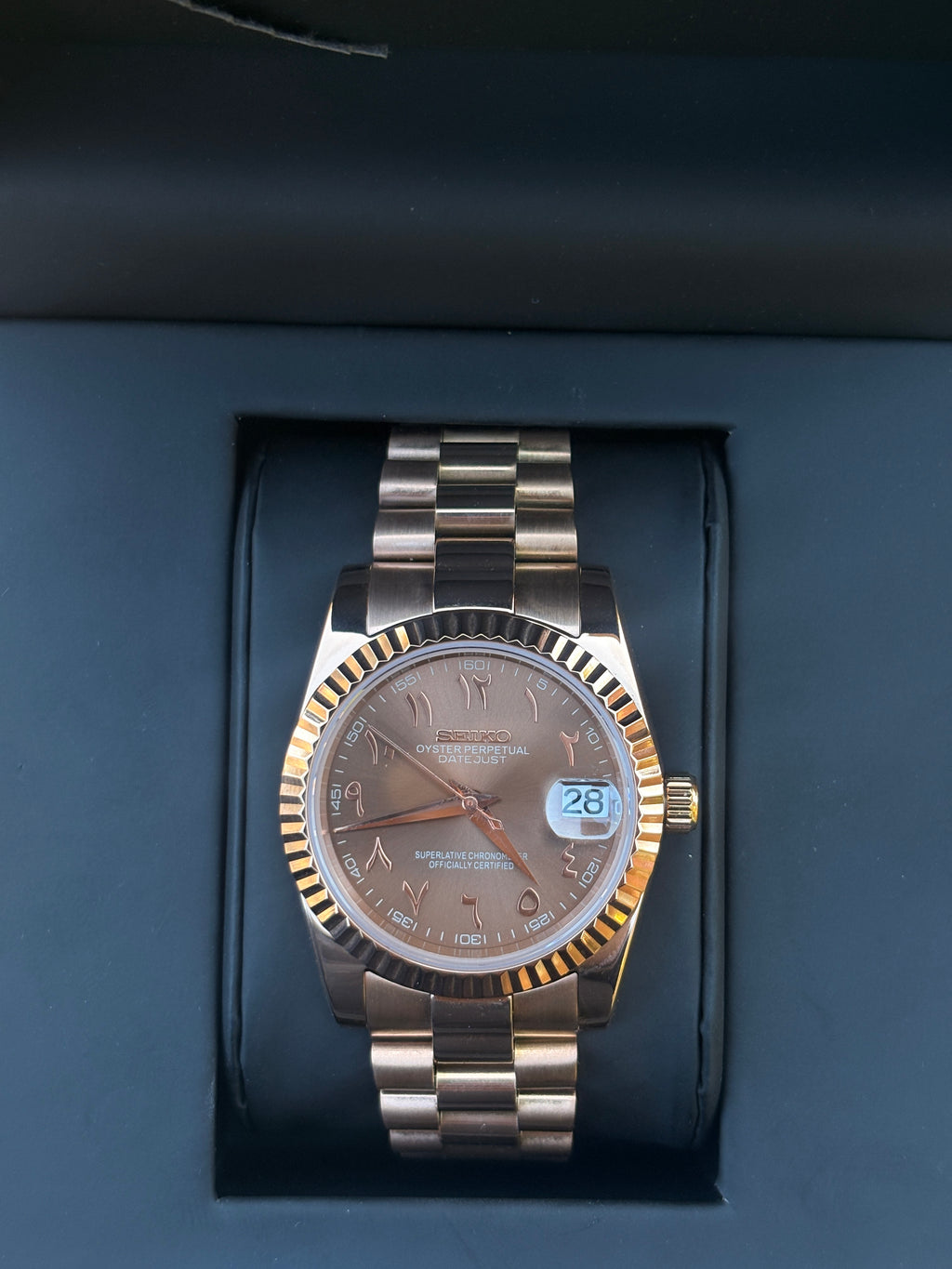 Seiko Chocolate Arabic Datejust