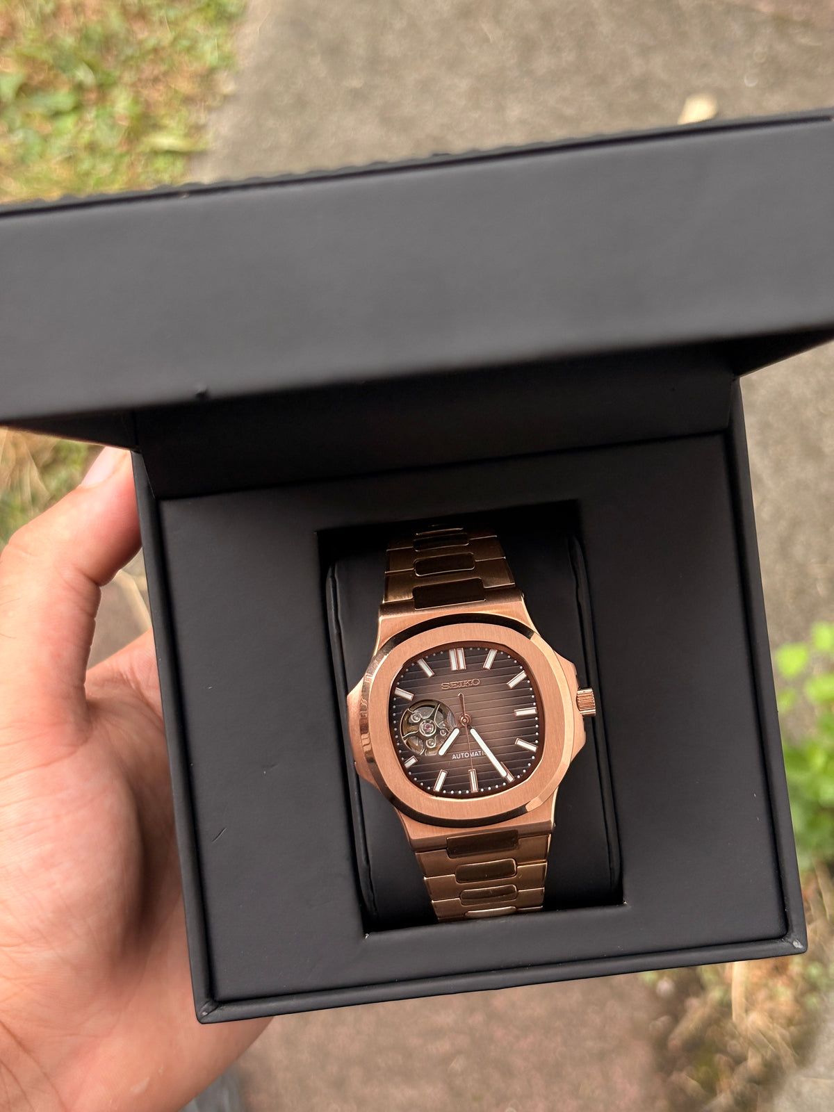 Seiko Chocolate Nautilus Open Heart