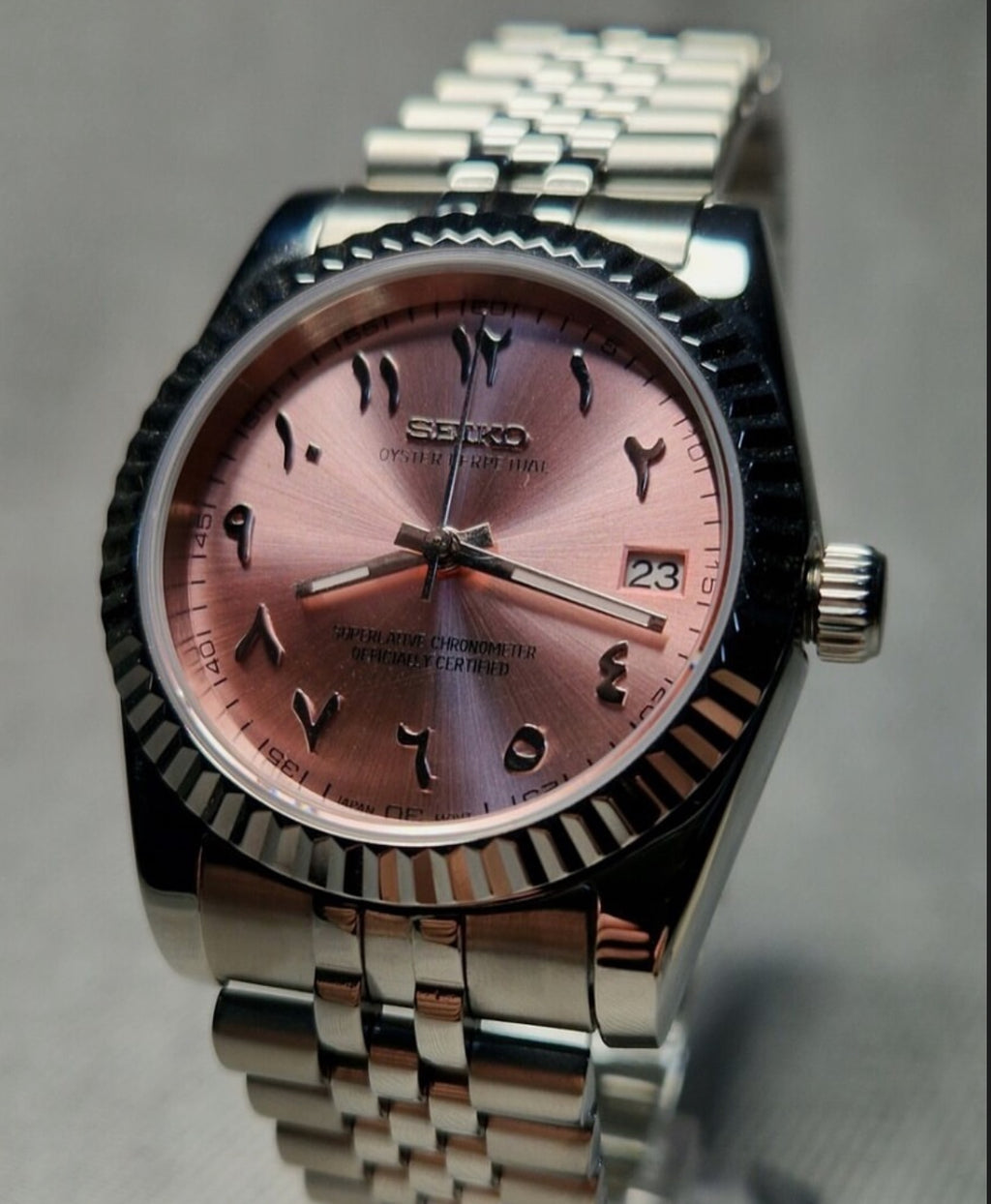 Seiko Pink Arabic Dial Datejust