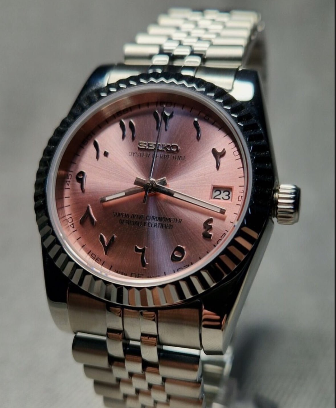 Seiko Pink Arabic Dial Datejust