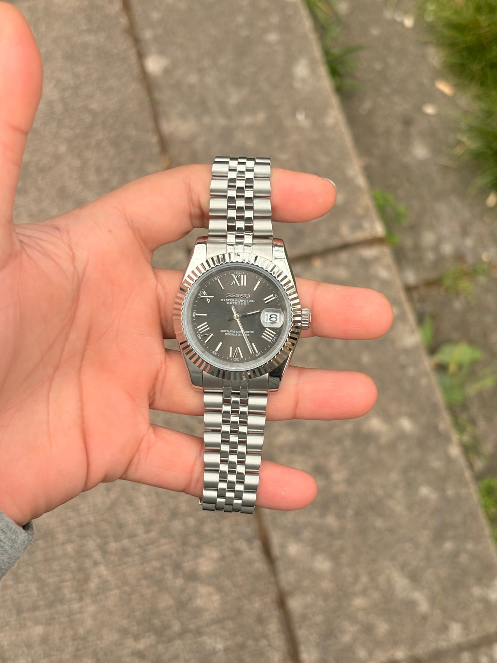 Seiko Grey Roman Dial Datejust
