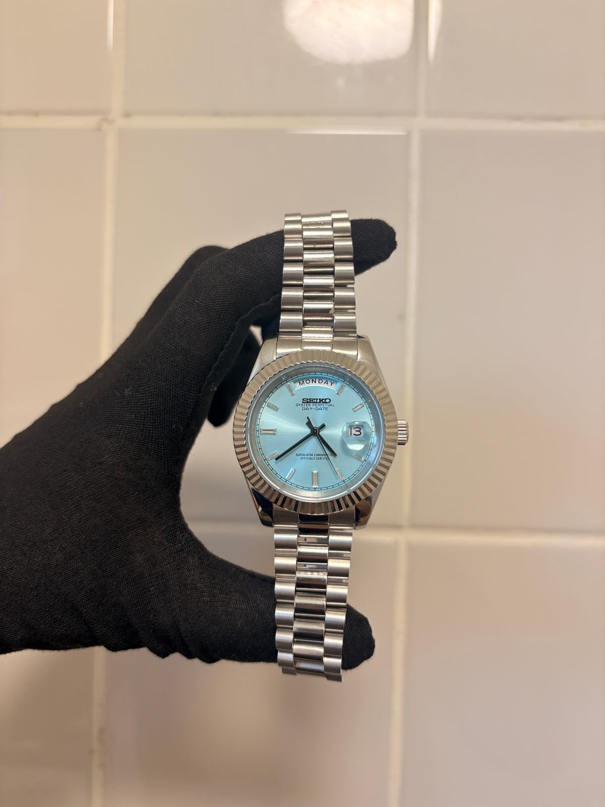 Seiko Ice Blue Diamond Day-Date