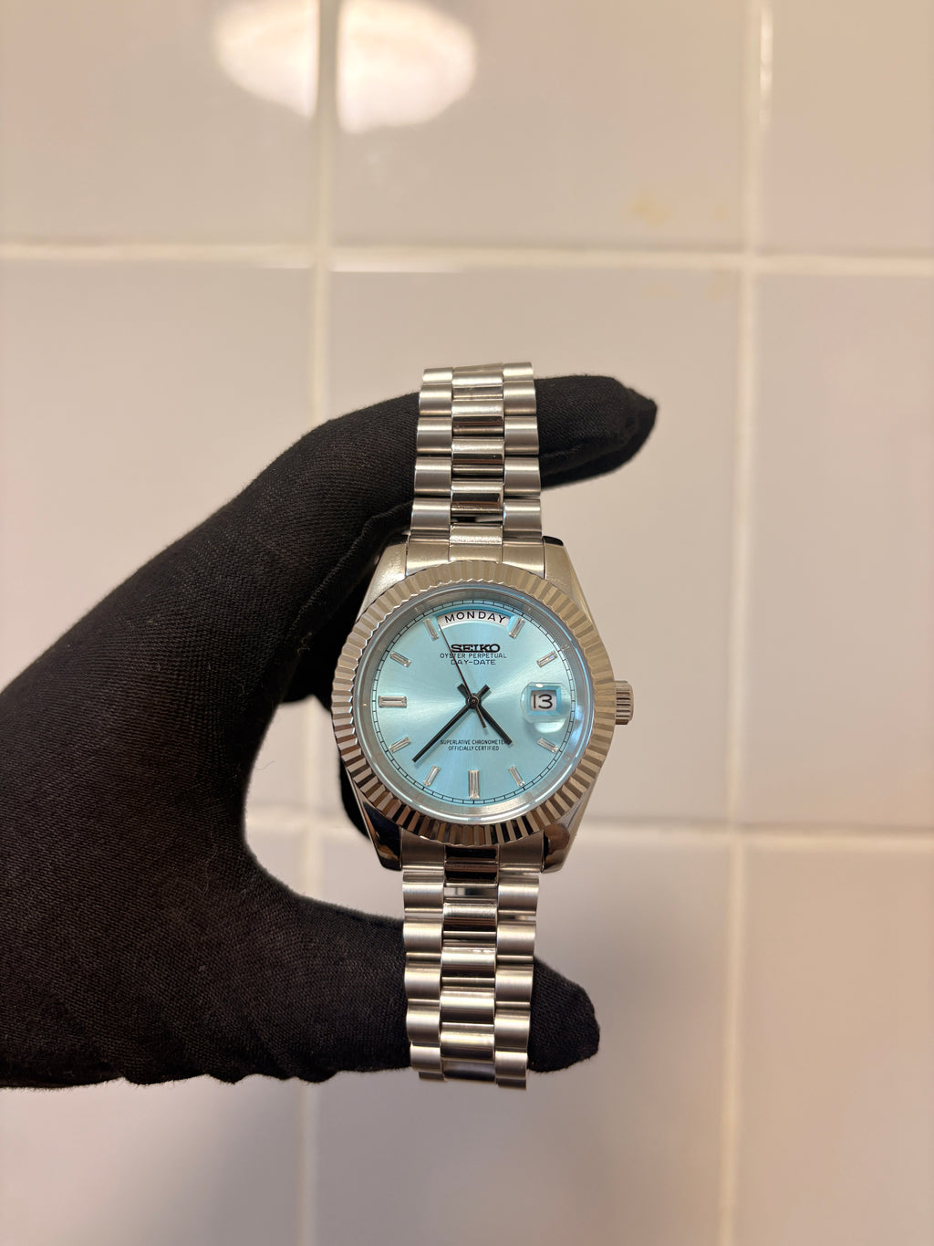Seiko Ice Blue Diamond Day-Date