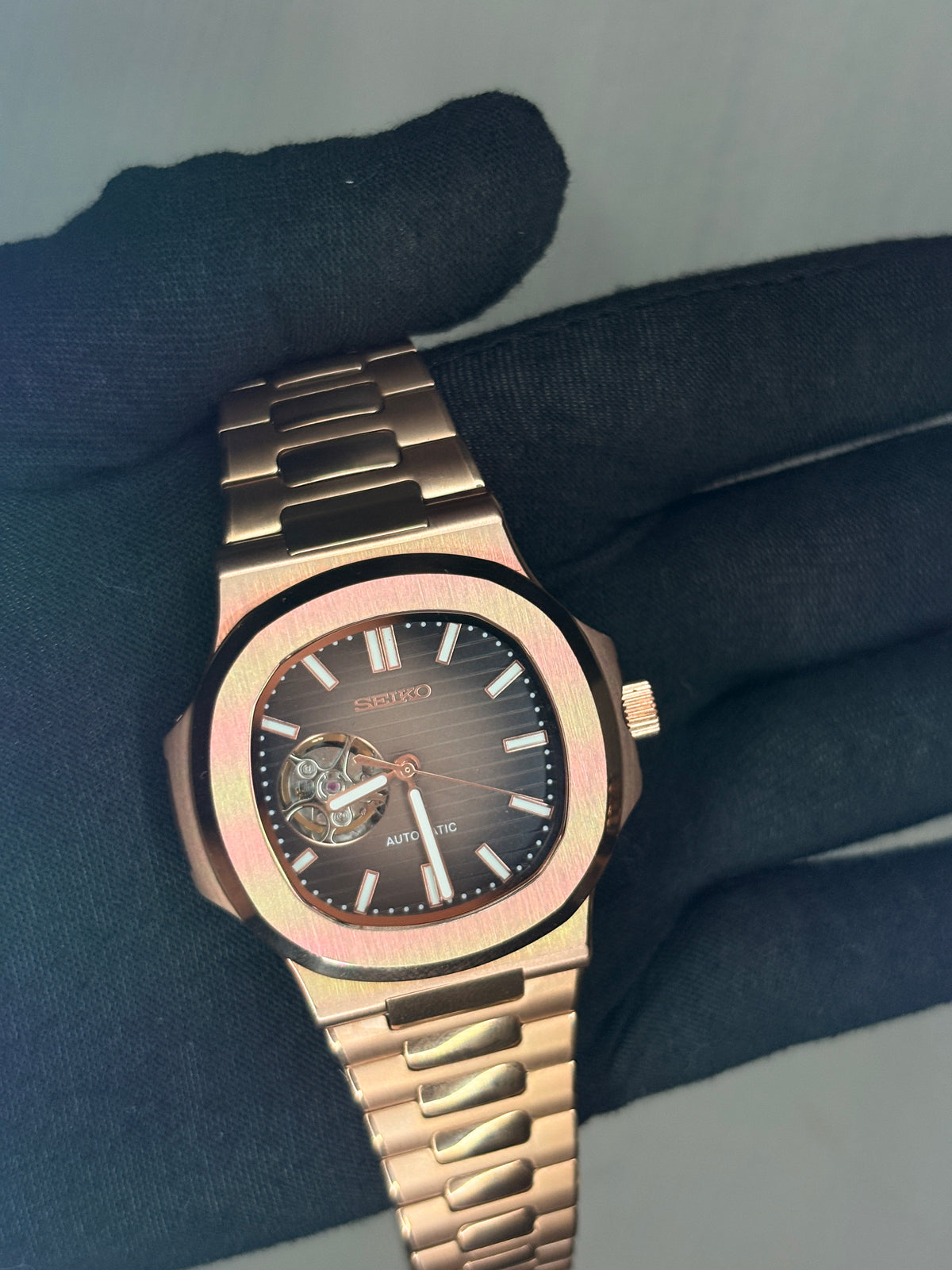 Seiko Chocolate Nautilus Open Heart