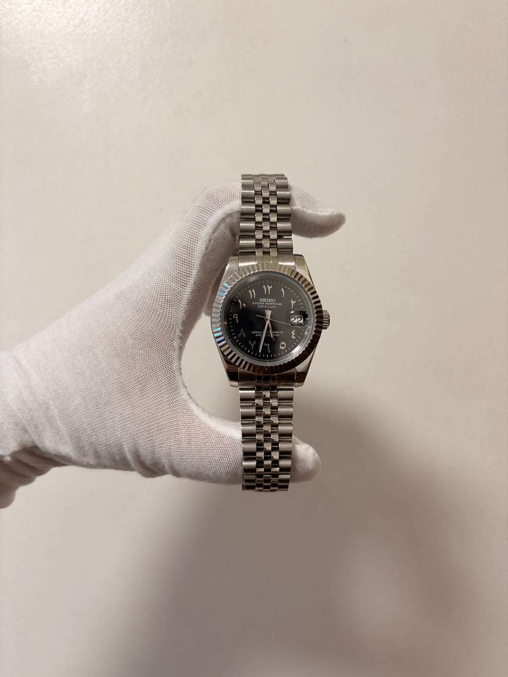 Seiko Black Arabic Dial Datejust