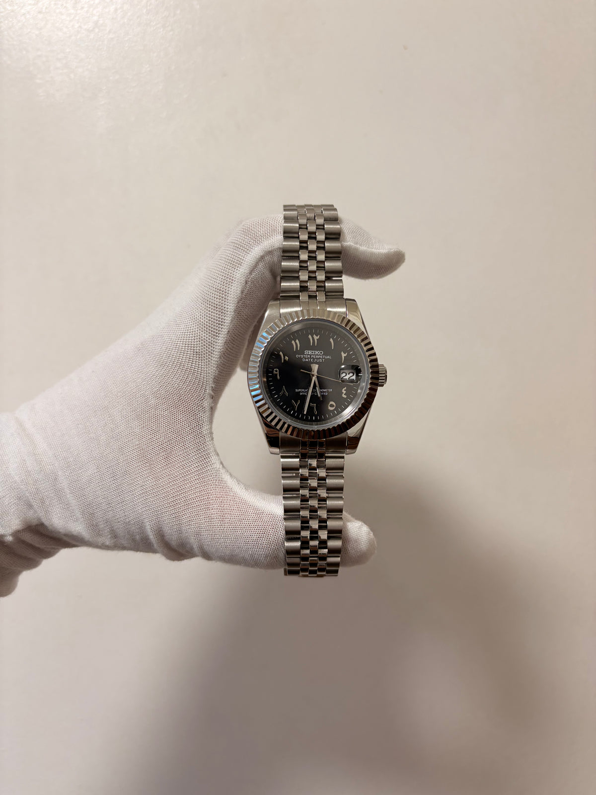 Seiko Black Arabic Dial Datejust