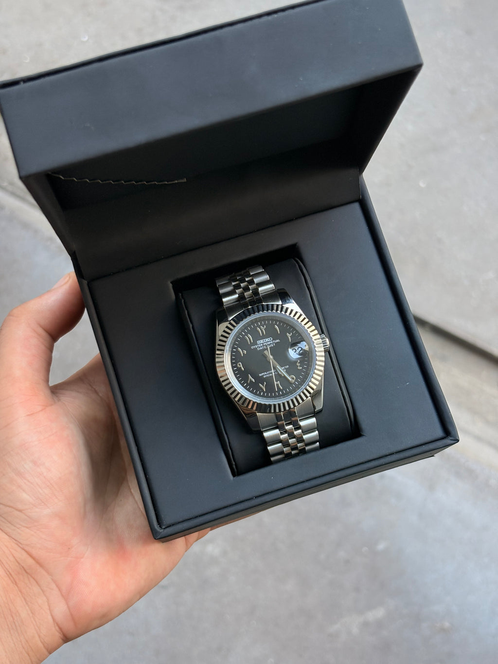 Seiko Black Arabic Dial Datejust