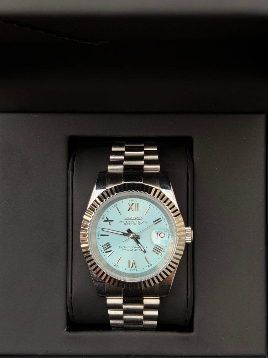 Seiko Baby Blue Roman Dial Datejust