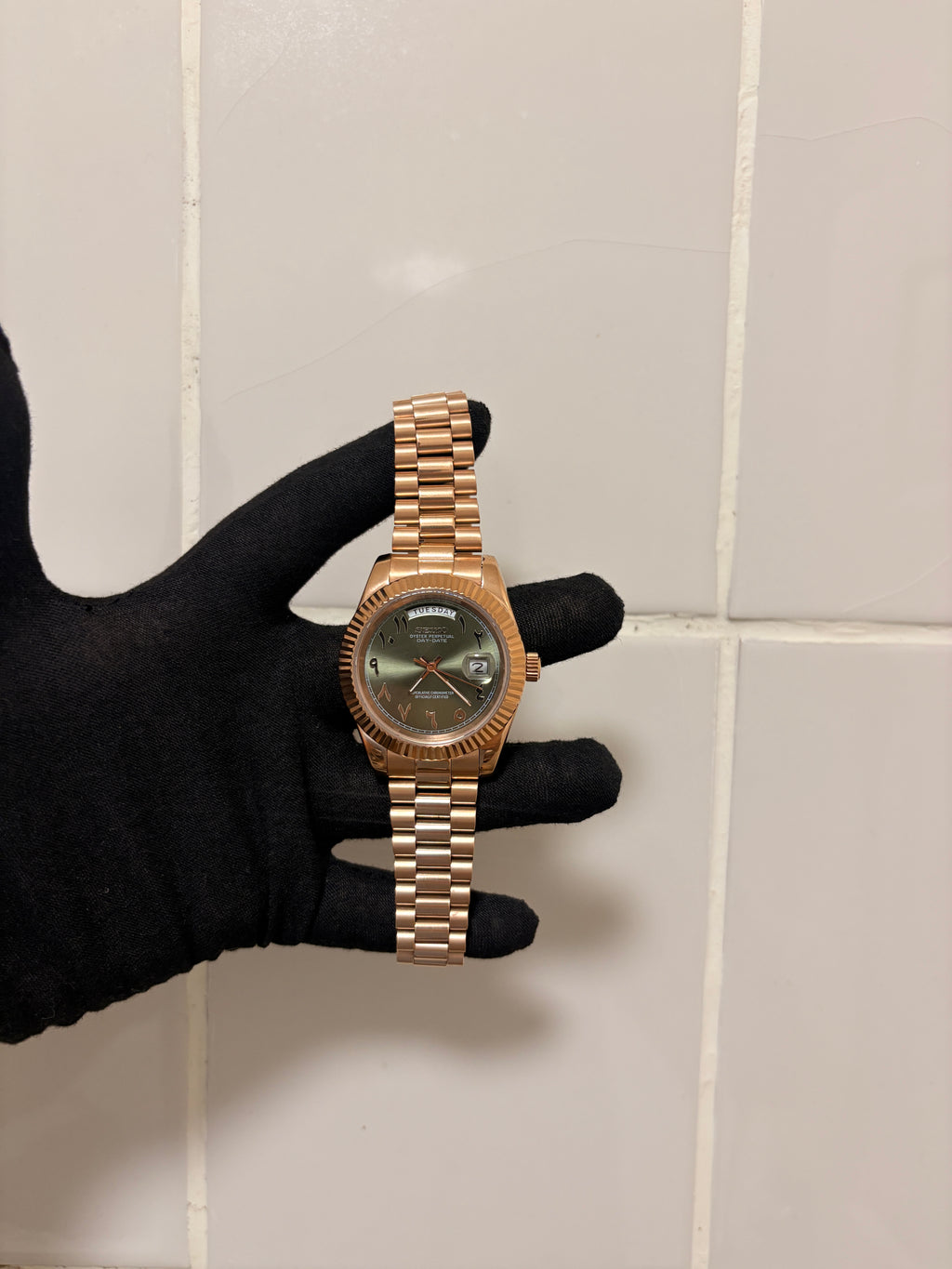 Seiko Olive Green Arabic Day-date