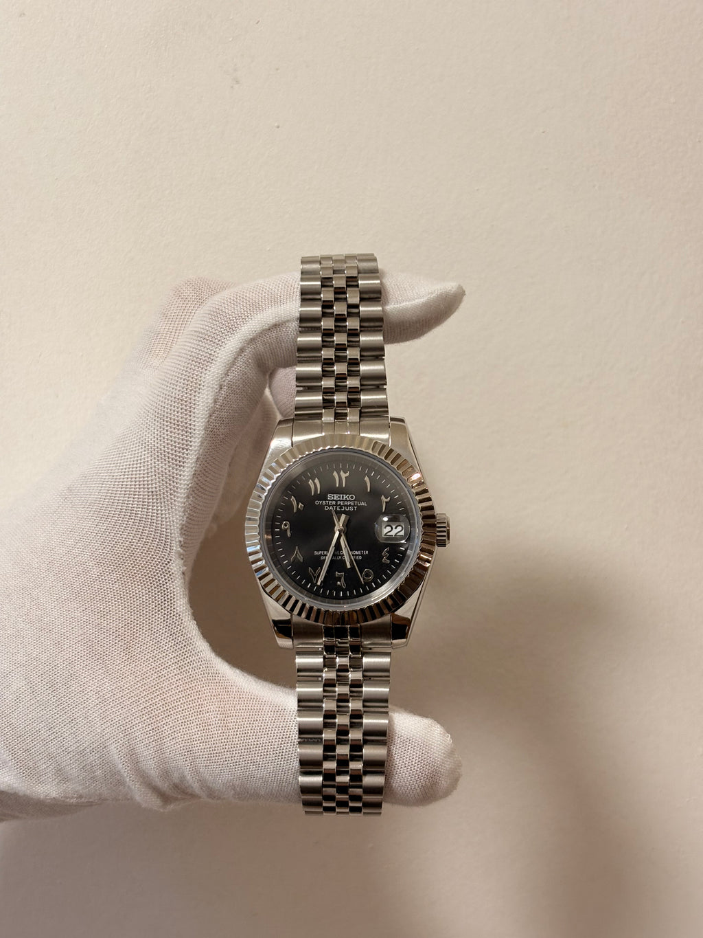 Seiko Black Arabic Dial Datejust