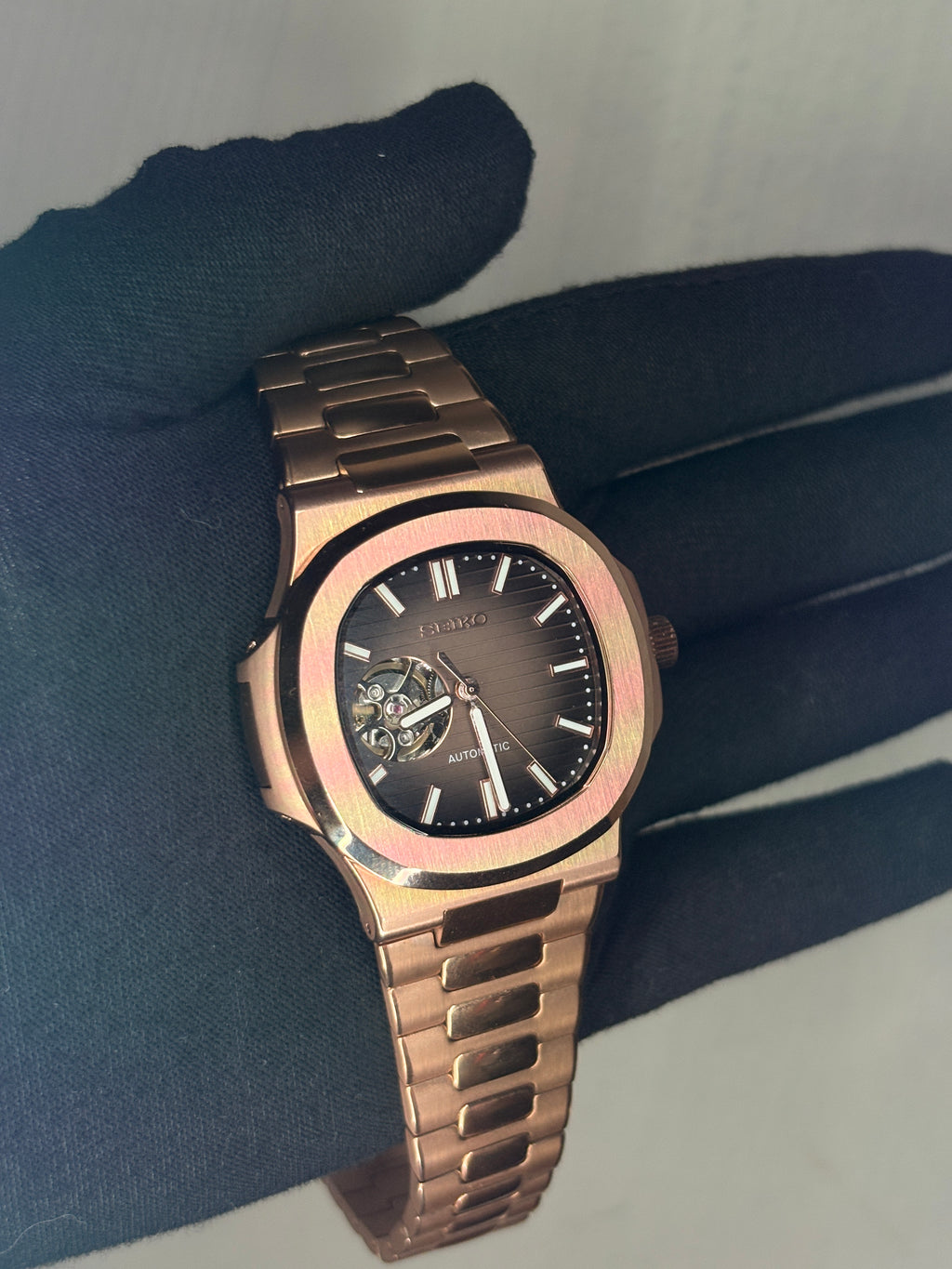 Seiko Chocolate Nautilus Open Heart