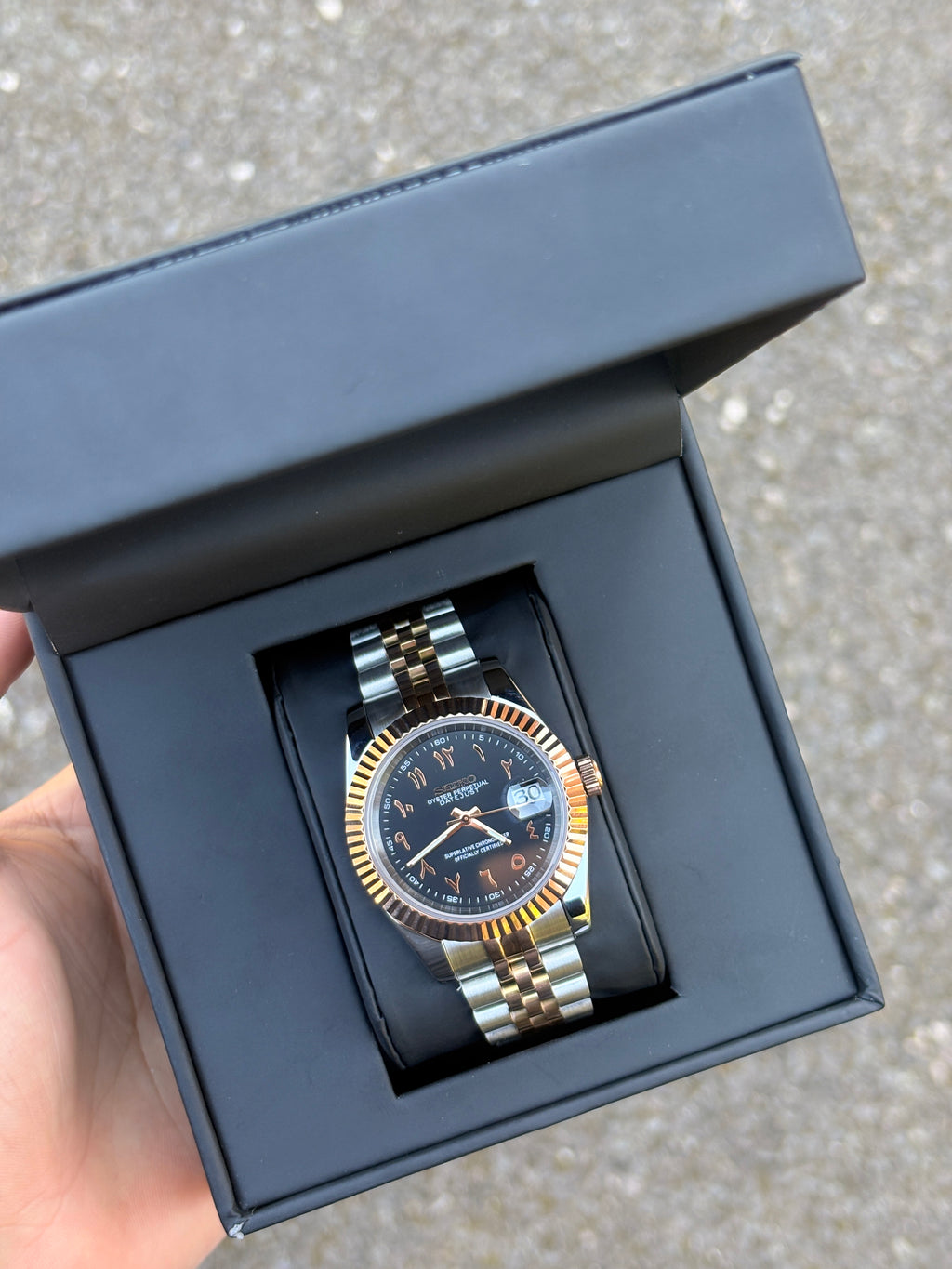 Seiko Rose & Black Arabic Datejust