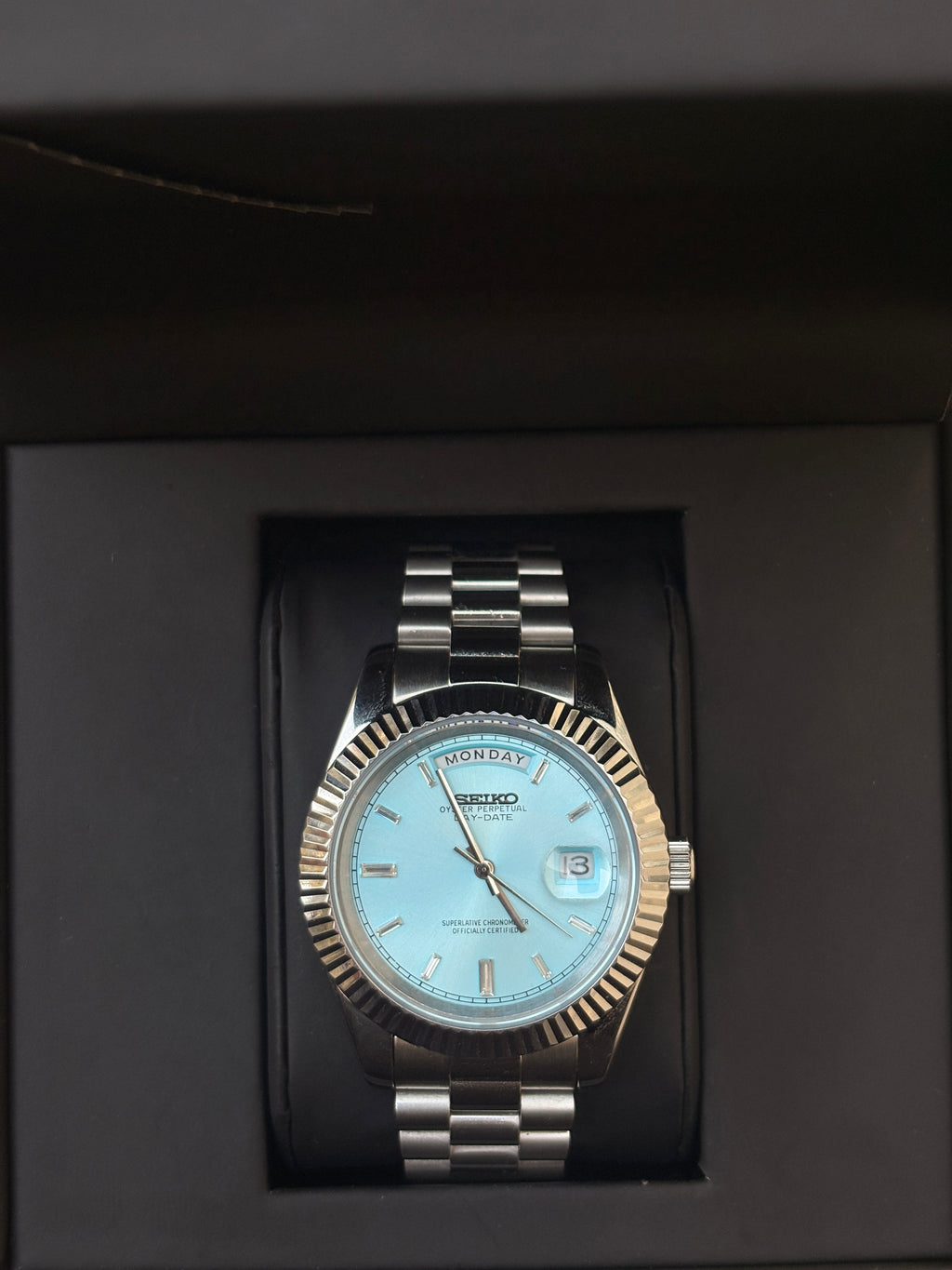 Seiko Ice Blue Diamond Day-Date