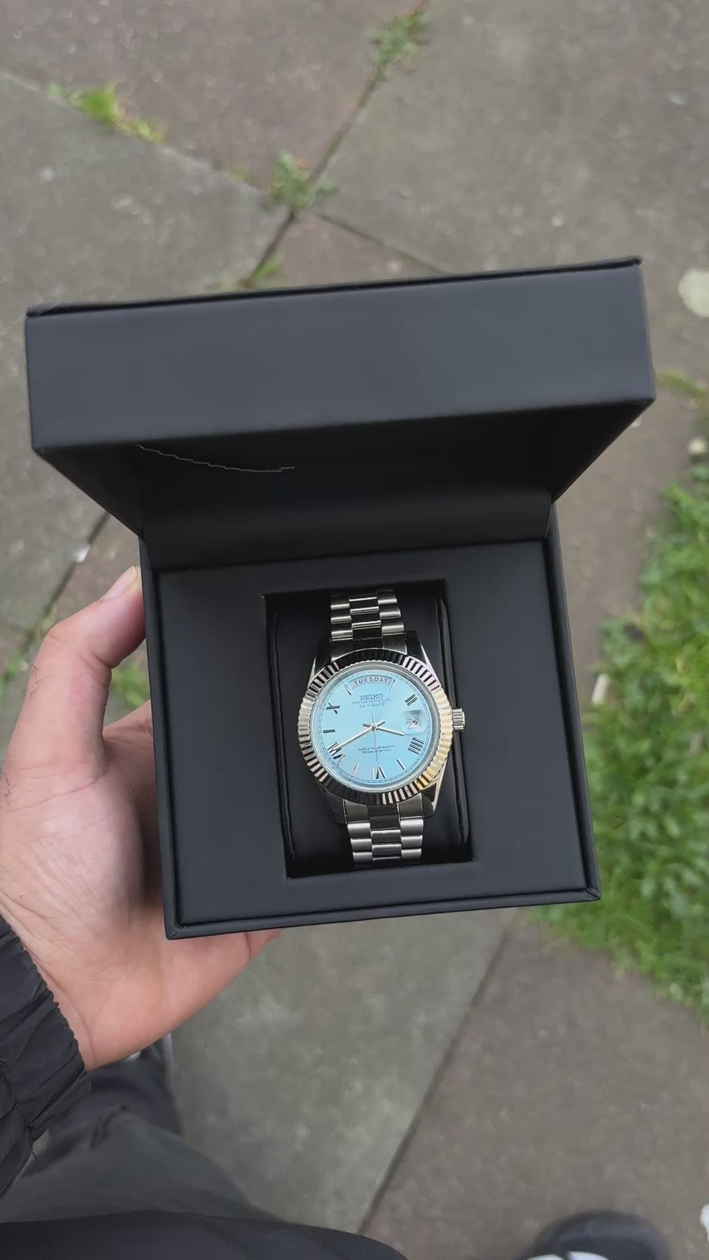 Seiko Ice blue Roman Day-date