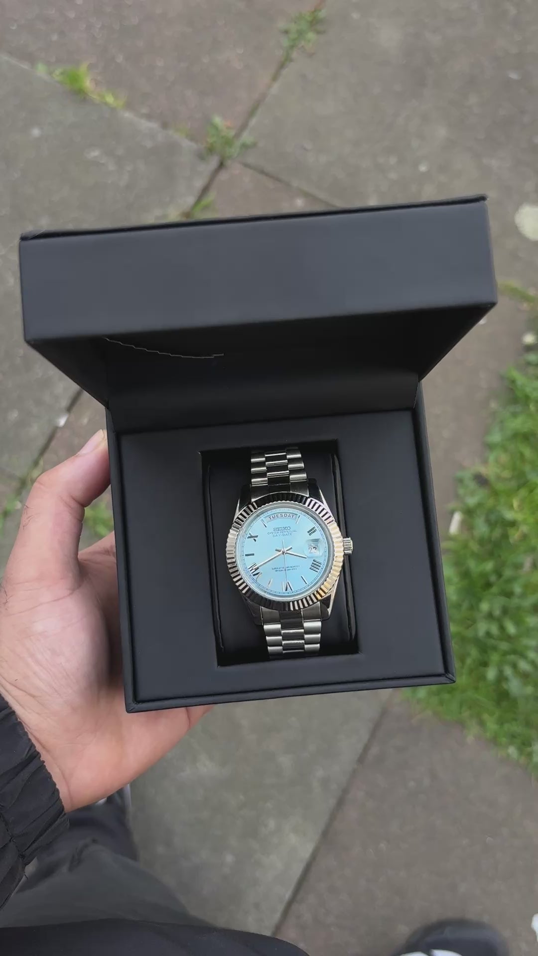 Seiko Ice blue Roman Day-date