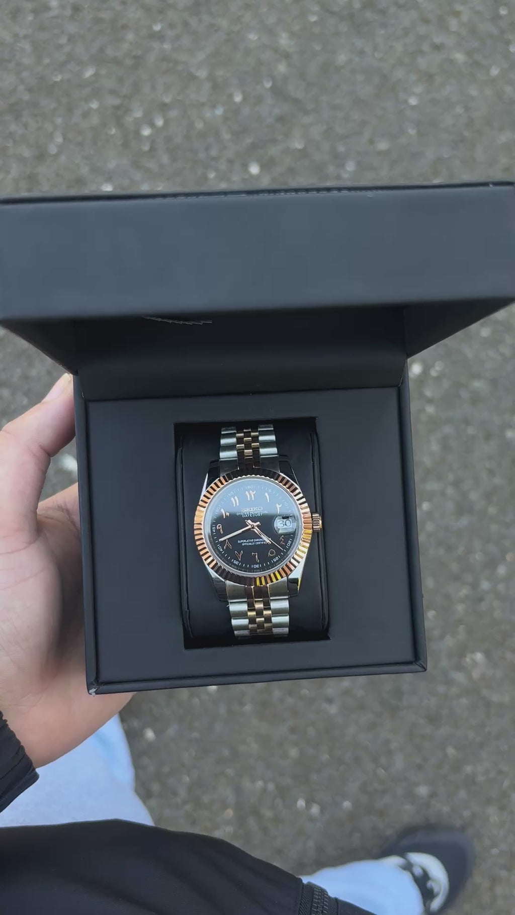 Seiko Rose & Black Arabic Datejust