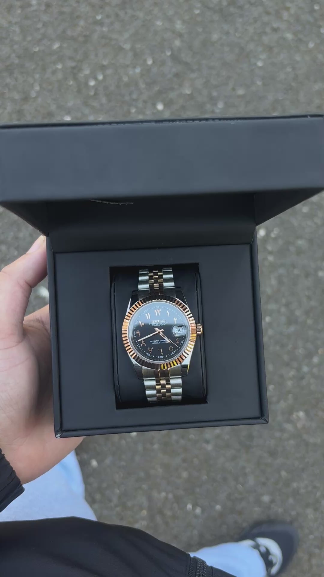 Seiko Rose & Black Arabic Datejust