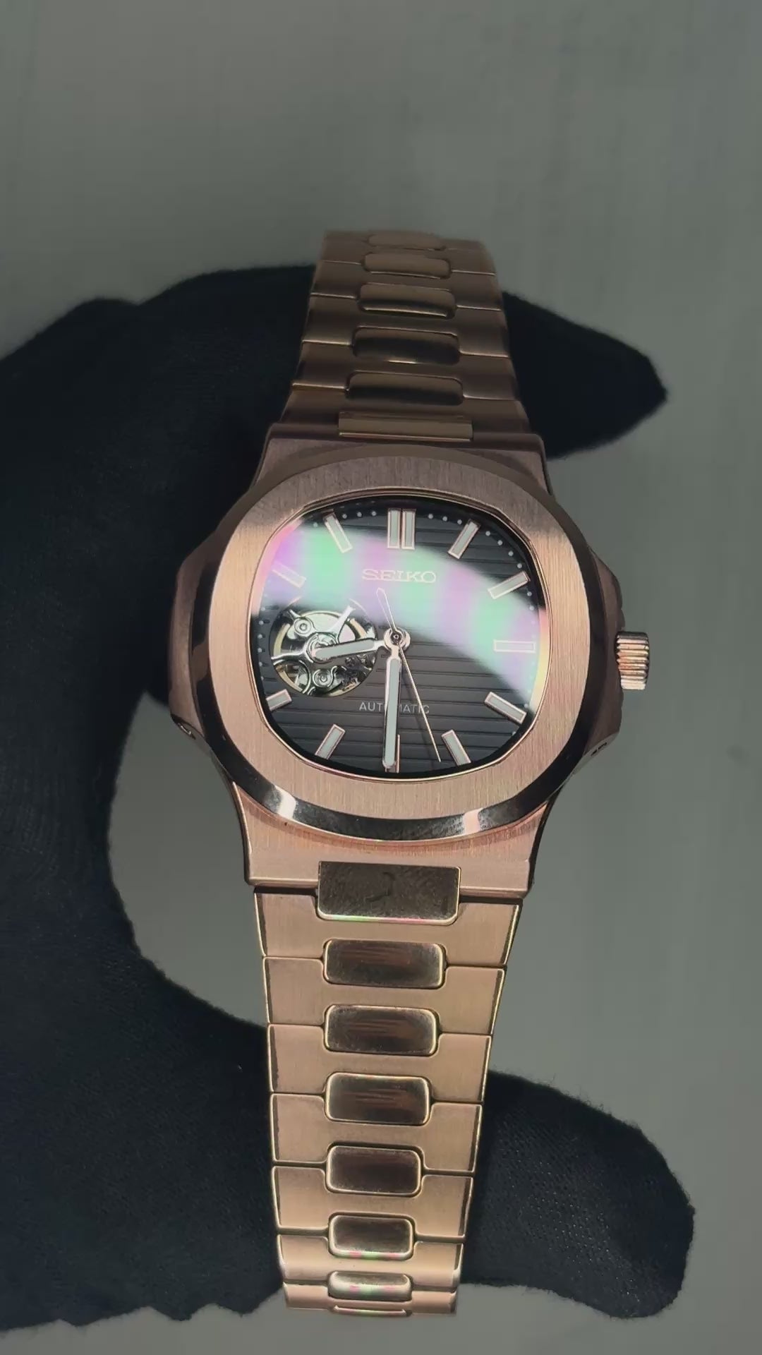 Seiko Chocolate Nautilus Open Heart