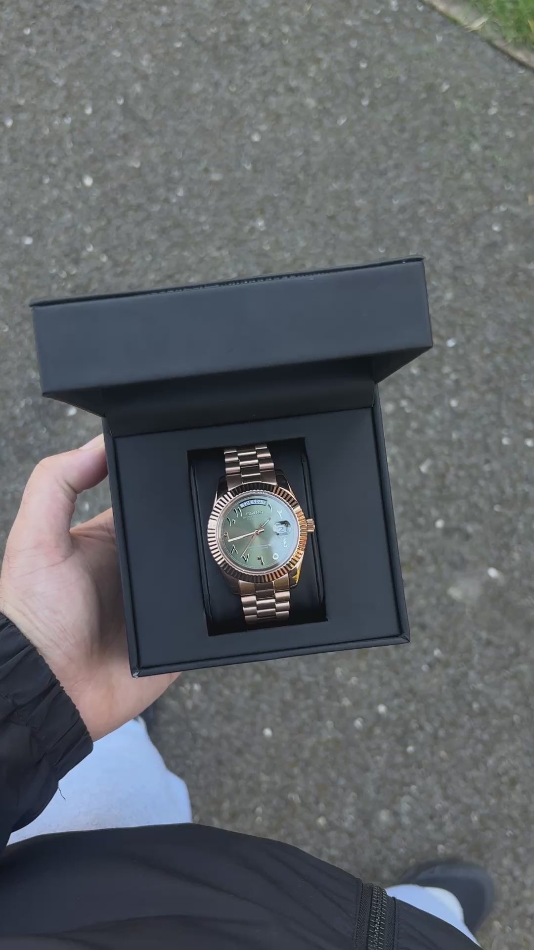 Seiko Olive Green Arabic Day-date
